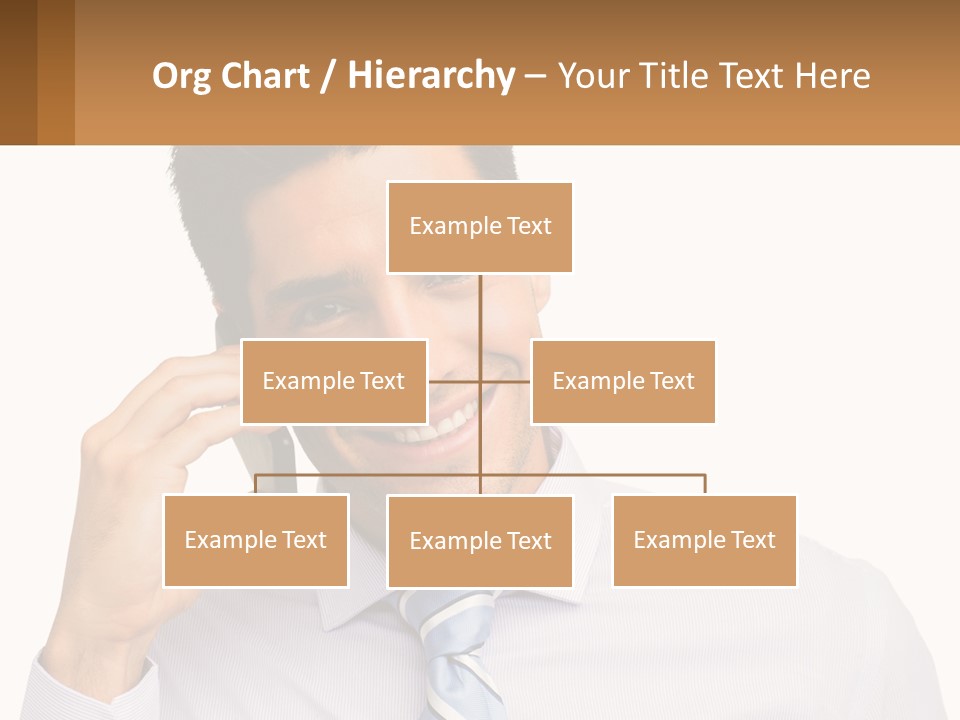 A Smiling Man Talking On A Cell Phone PowerPoint Template