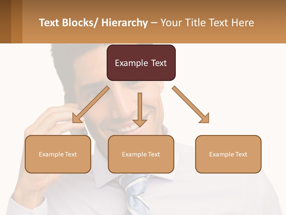 A Smiling Man Talking On A Cell Phone PowerPoint Template