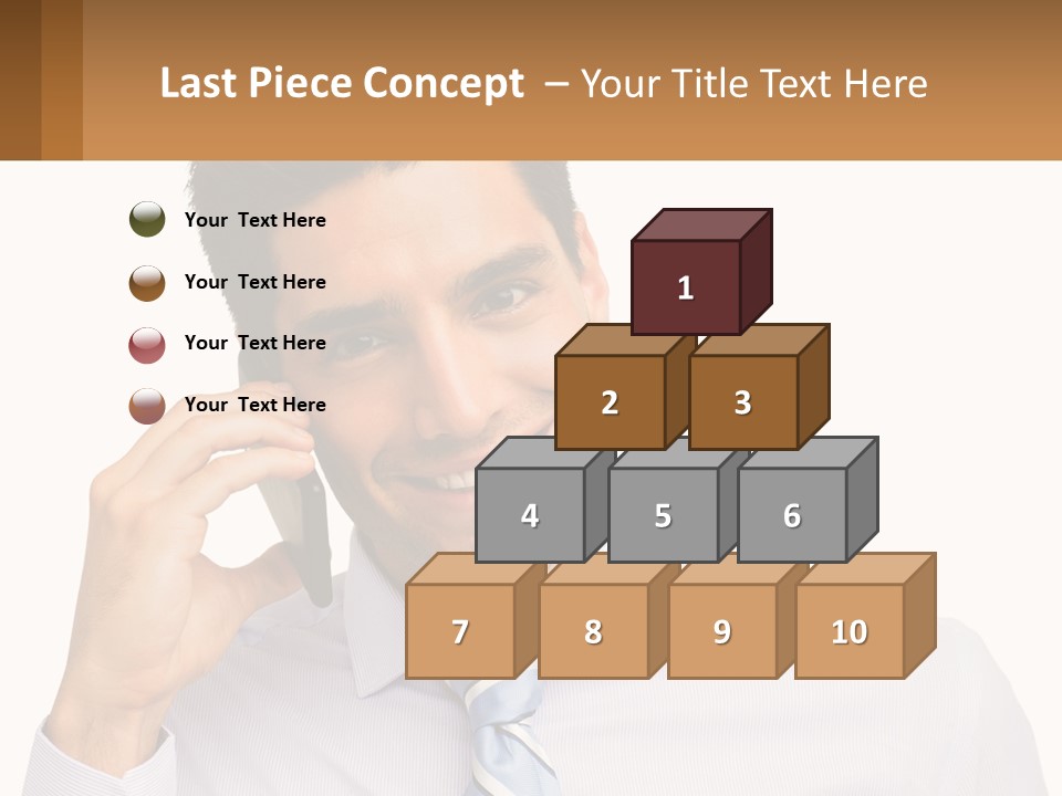 A Smiling Man Talking On A Cell Phone PowerPoint Template