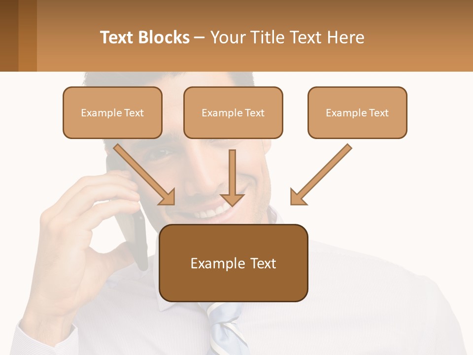 A Smiling Man Talking On A Cell Phone PowerPoint Template