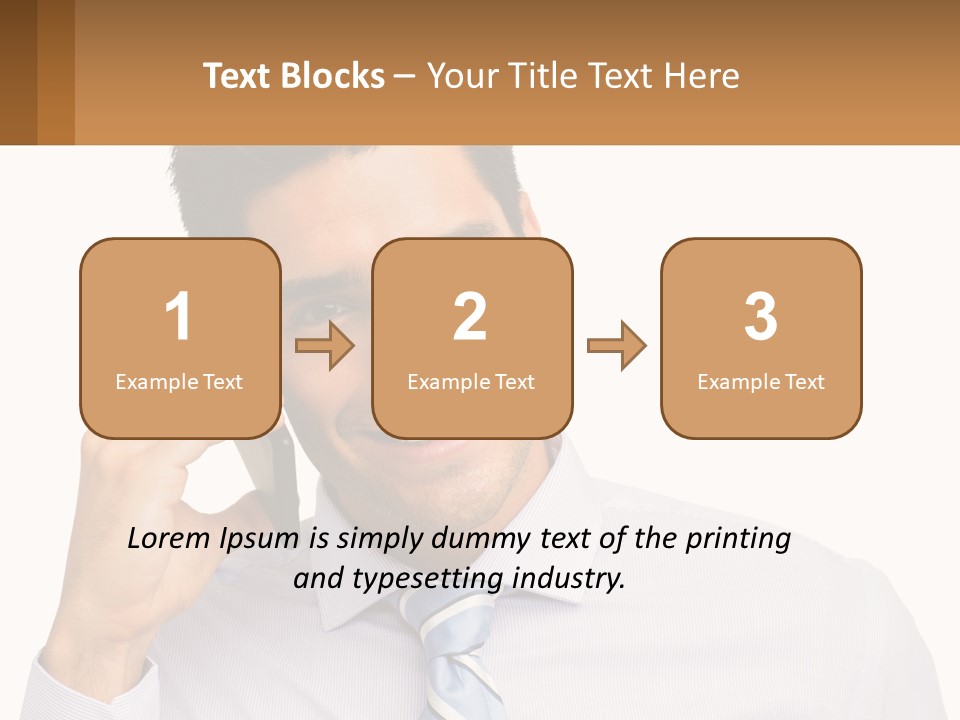 A Smiling Man Talking On A Cell Phone PowerPoint Template