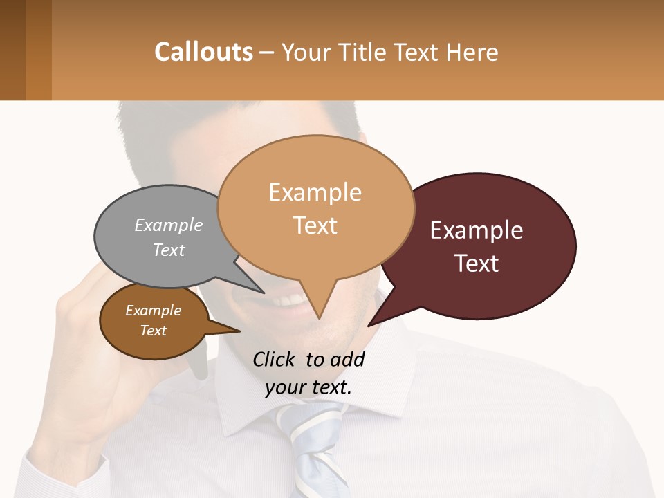 A Smiling Man Talking On A Cell Phone PowerPoint Template