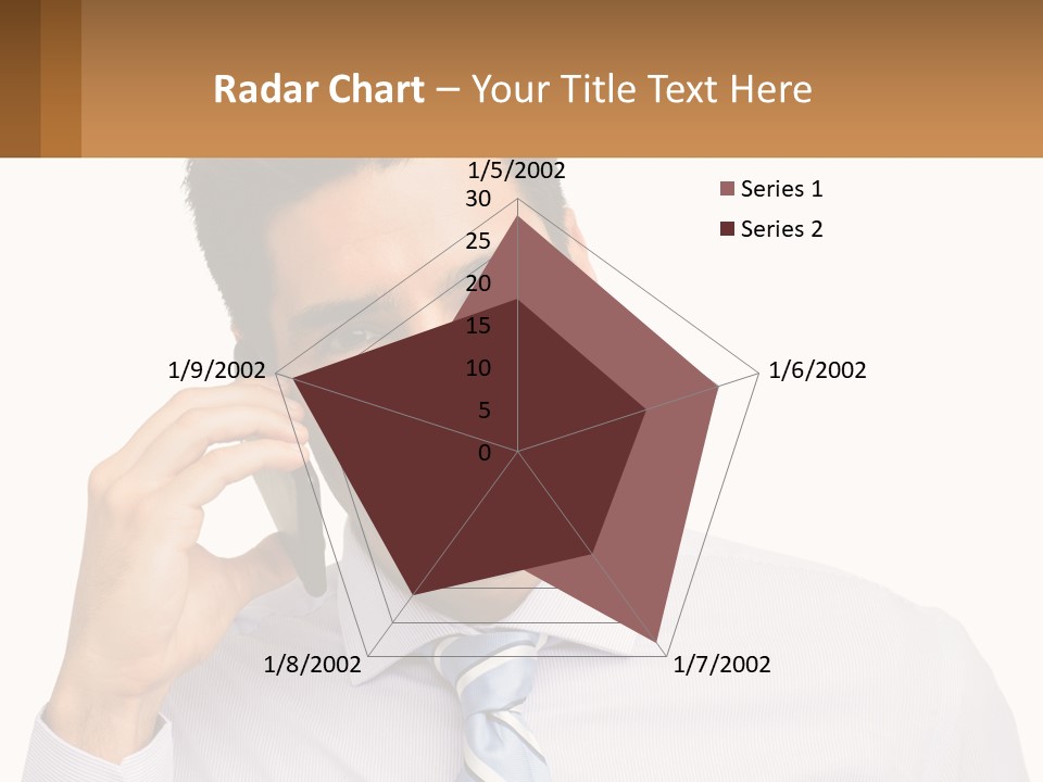 A Smiling Man Talking On A Cell Phone PowerPoint Template