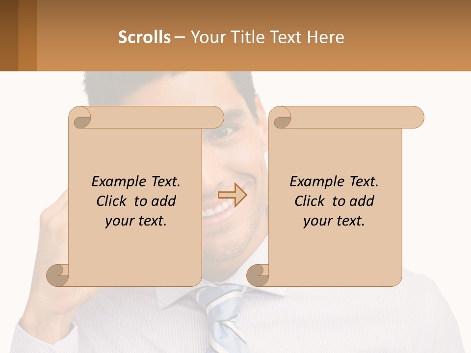 A Smiling Man Talking On A Cell Phone PowerPoint Template