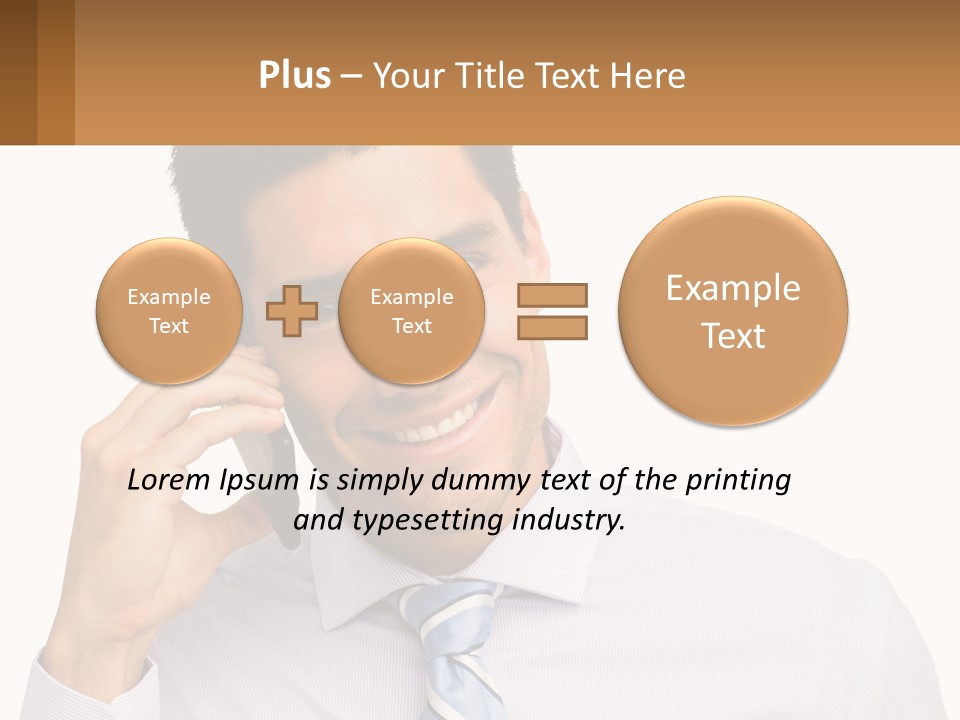 A Smiling Man Talking On A Cell Phone PowerPoint Template
