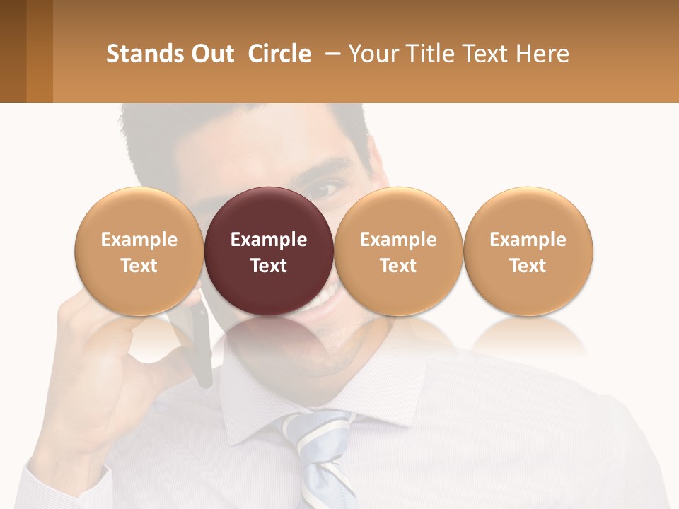 A Smiling Man Talking On A Cell Phone PowerPoint Template