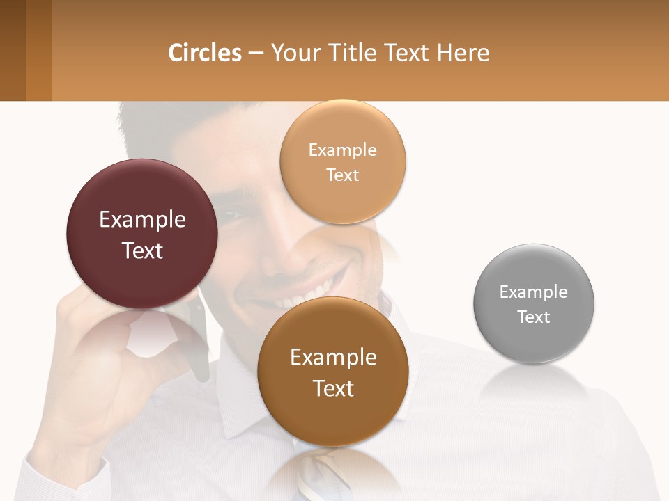 A Smiling Man Talking On A Cell Phone PowerPoint Template