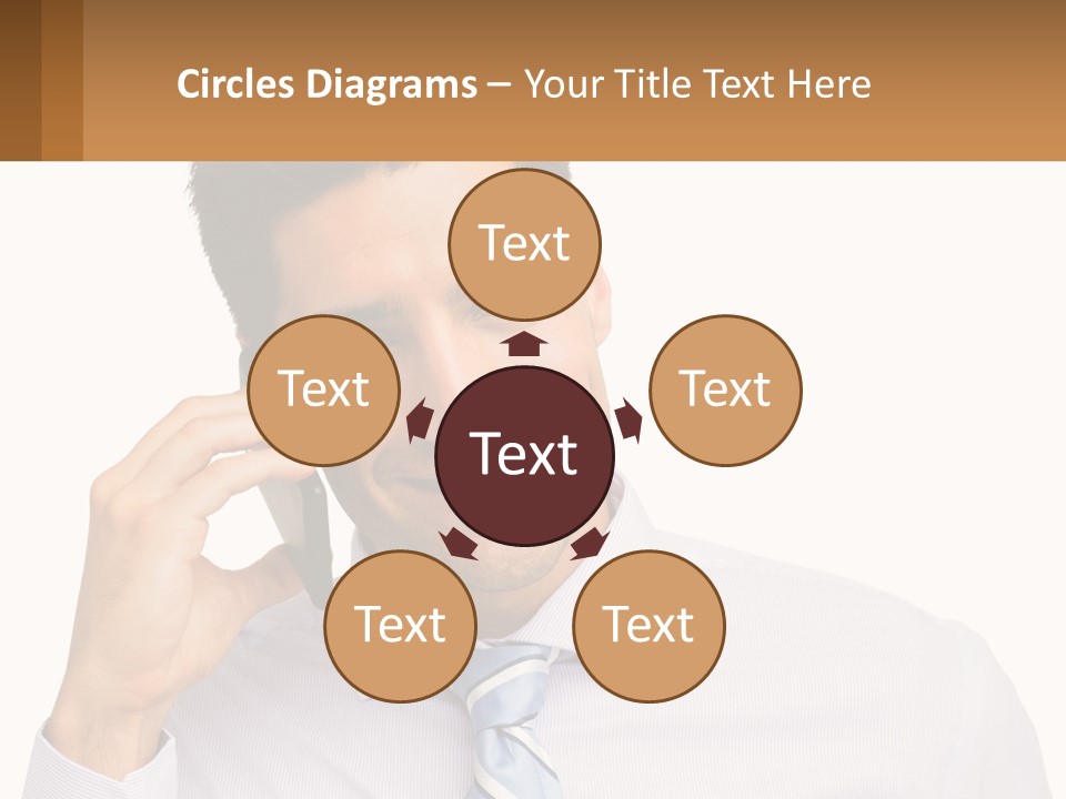 A Smiling Man Talking On A Cell Phone PowerPoint Template