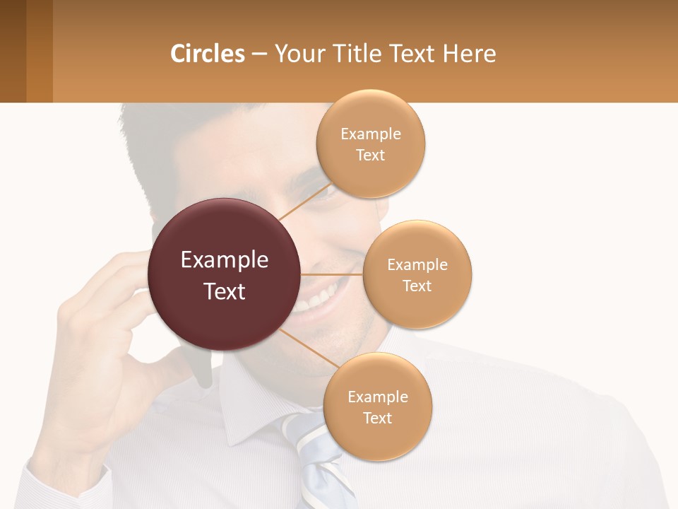 A Smiling Man Talking On A Cell Phone PowerPoint Template