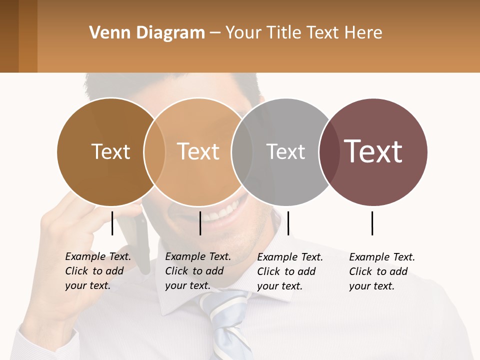 A Smiling Man Talking On A Cell Phone PowerPoint Template