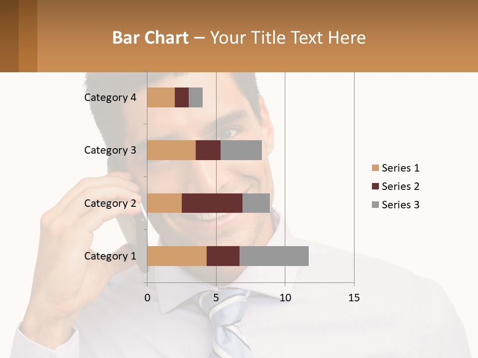 A Smiling Man Talking On A Cell Phone PowerPoint Template