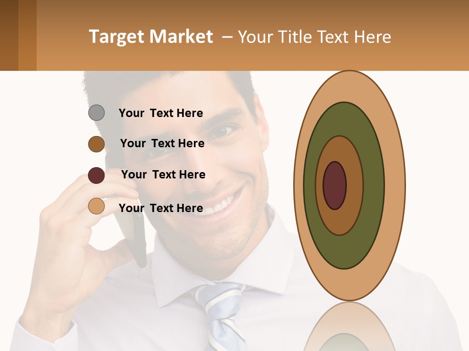 A Smiling Man Talking On A Cell Phone PowerPoint Template