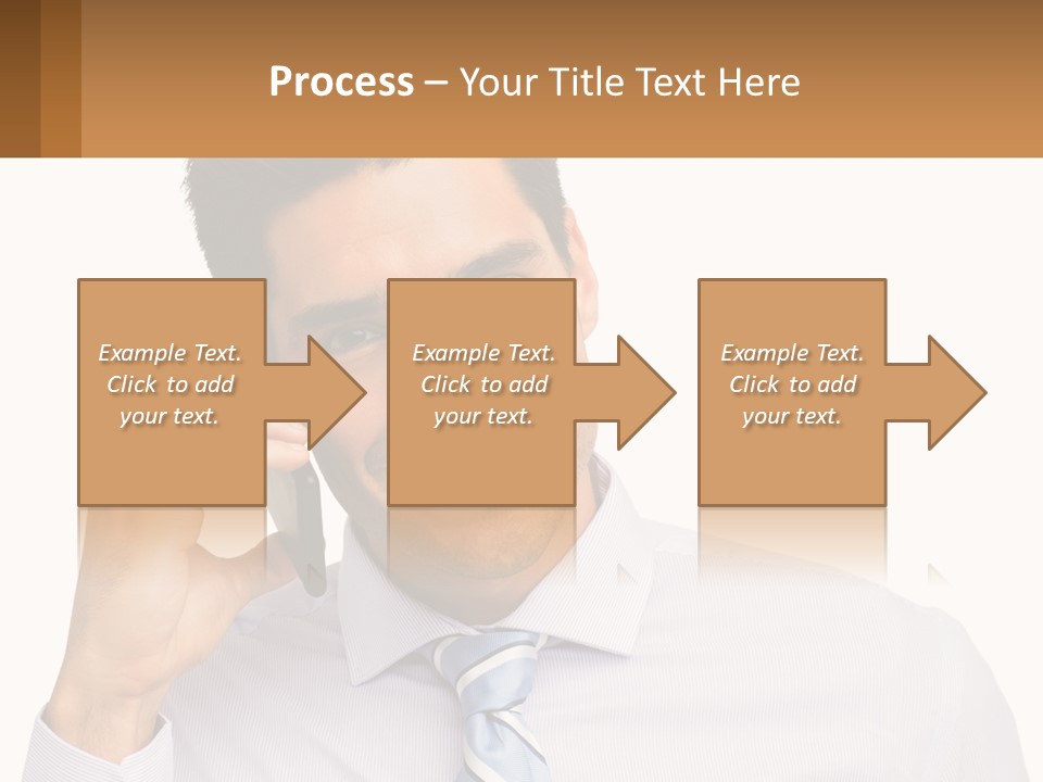 A Smiling Man Talking On A Cell Phone PowerPoint Template