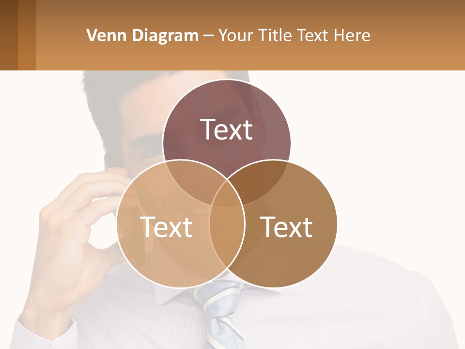 A Smiling Man Talking On A Cell Phone PowerPoint Template