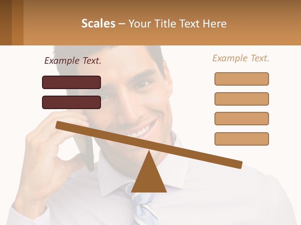 A Smiling Man Talking On A Cell Phone PowerPoint Template