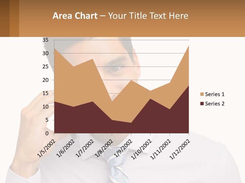 A Smiling Man Talking On A Cell Phone PowerPoint Template