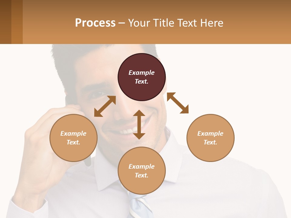 A Smiling Man Talking On A Cell Phone PowerPoint Template