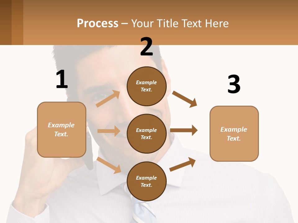A Smiling Man Talking On A Cell Phone PowerPoint Template
