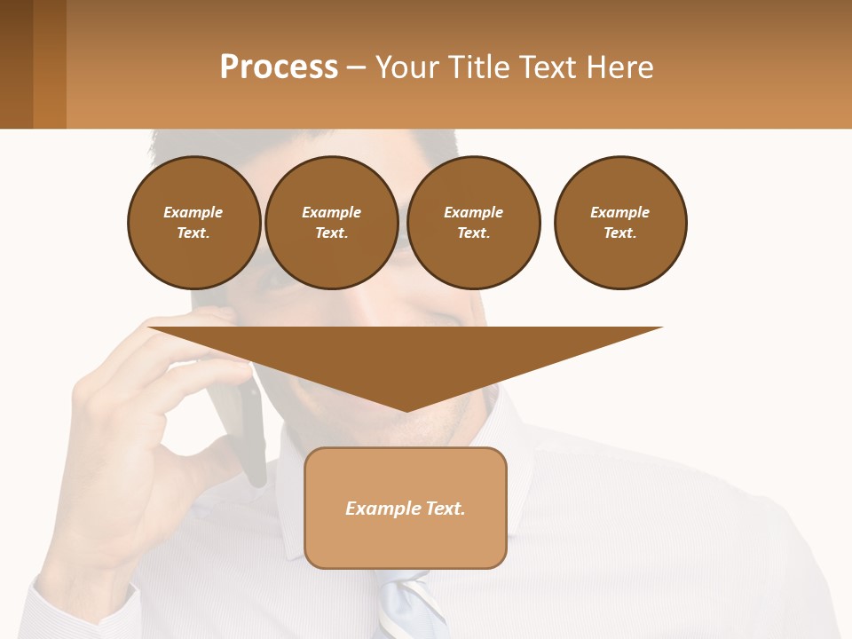 A Smiling Man Talking On A Cell Phone PowerPoint Template