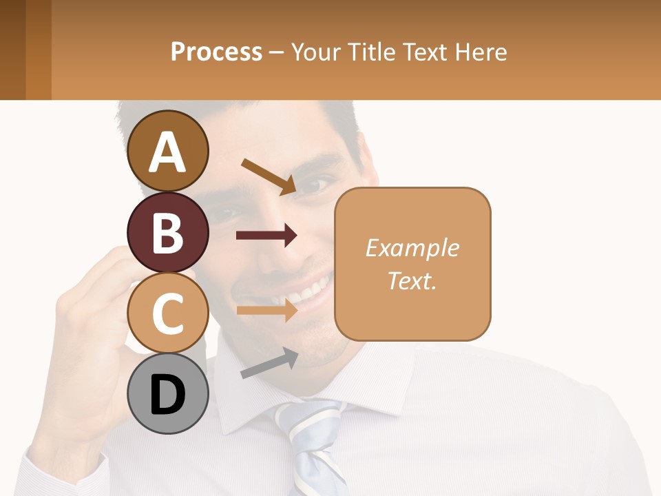 A Smiling Man Talking On A Cell Phone PowerPoint Template