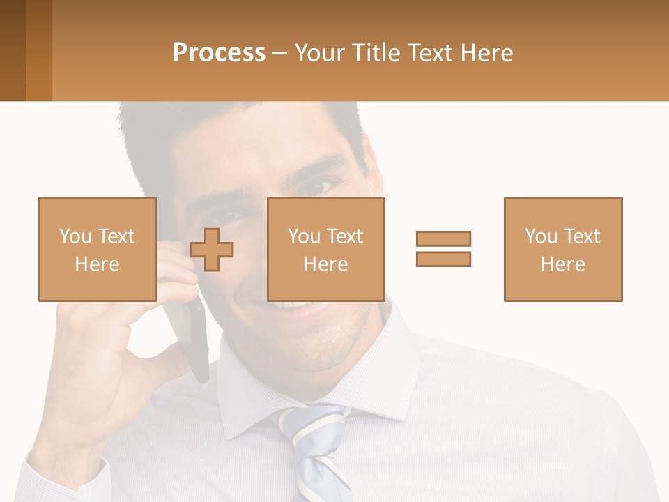 A Smiling Man Talking On A Cell Phone PowerPoint Template