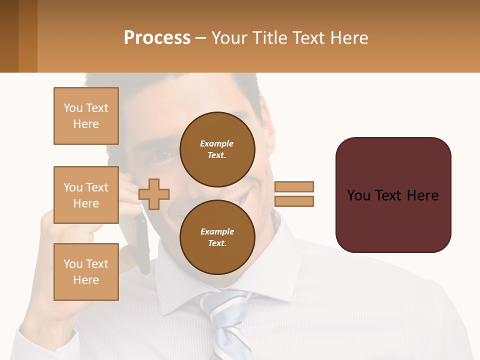 A Smiling Man Talking On A Cell Phone PowerPoint Template