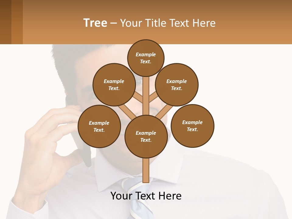 A Smiling Man Talking On A Cell Phone PowerPoint Template