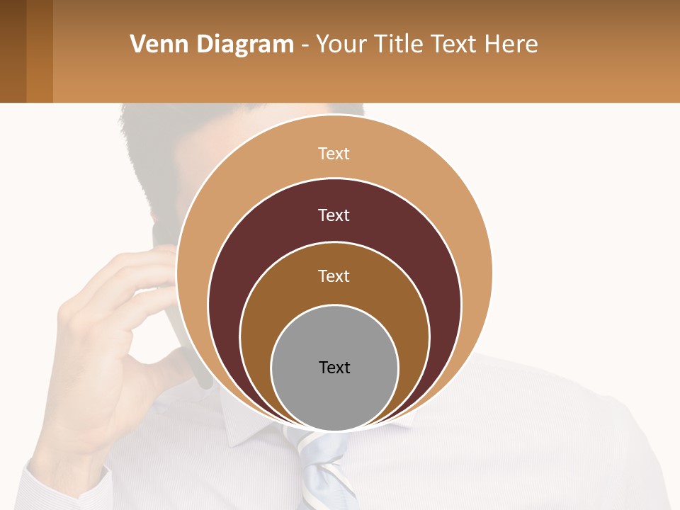 A Smiling Man Talking On A Cell Phone PowerPoint Template