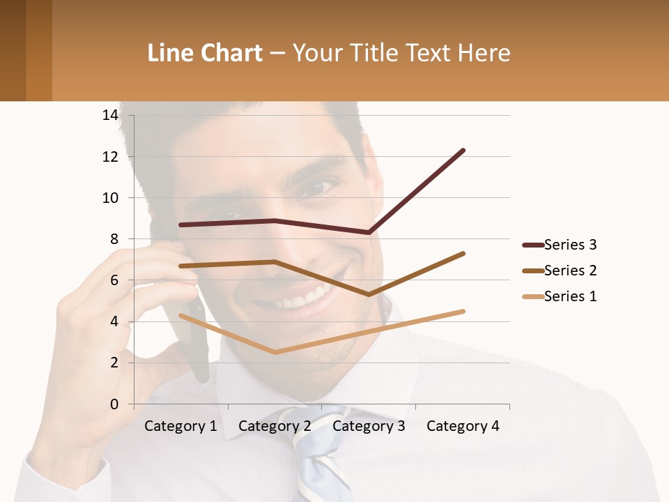 A Smiling Man Talking On A Cell Phone PowerPoint Template