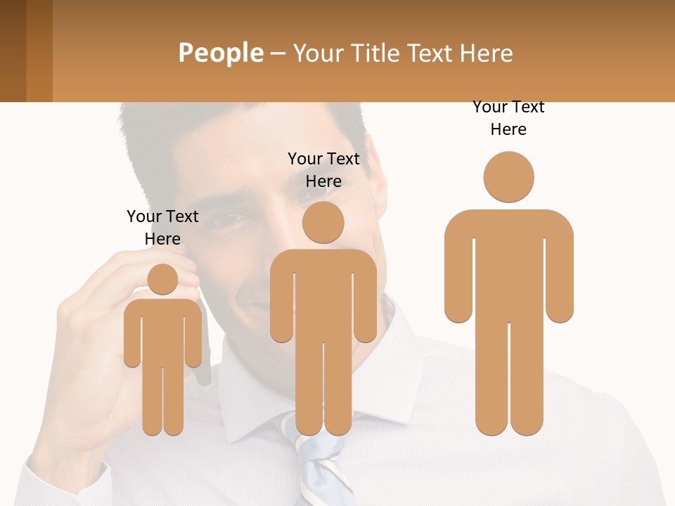 A Smiling Man Talking On A Cell Phone PowerPoint Template