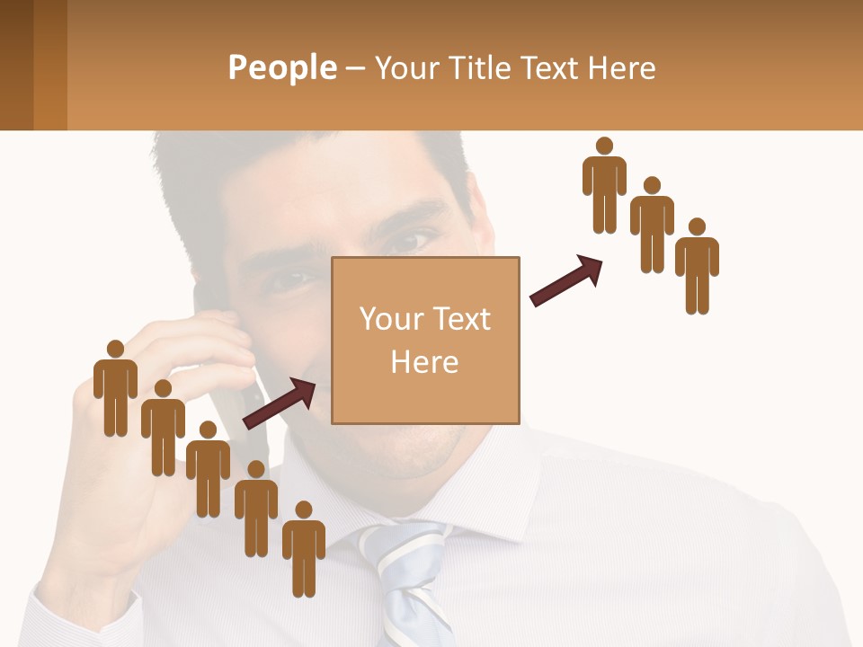 A Smiling Man Talking On A Cell Phone PowerPoint Template