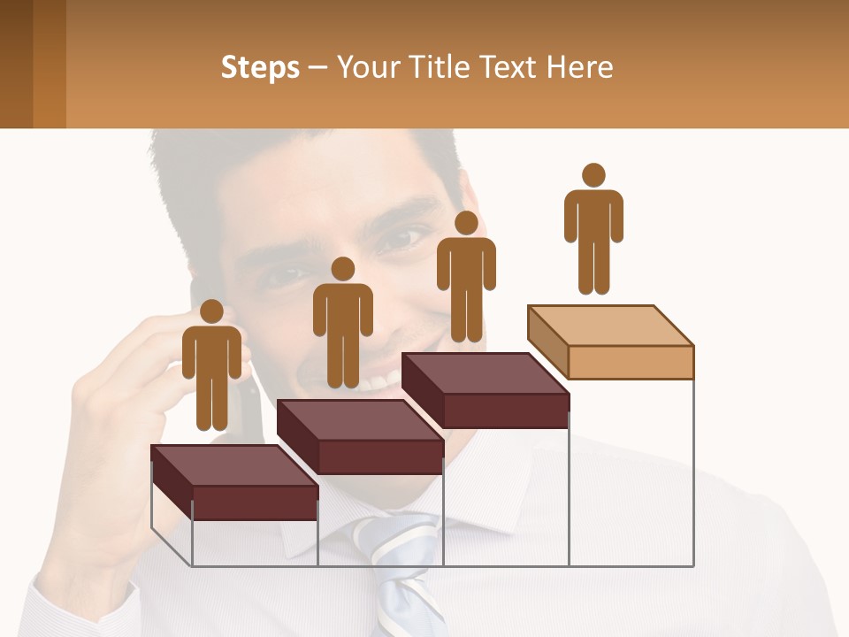 A Smiling Man Talking On A Cell Phone PowerPoint Template