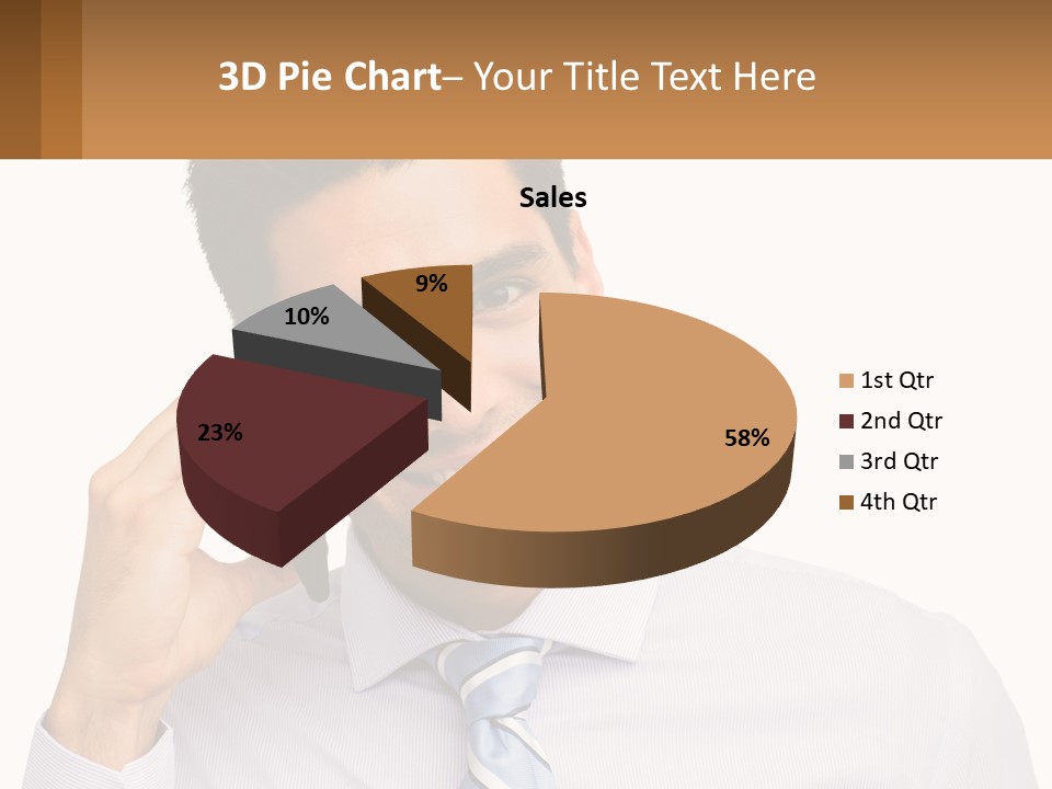 A Smiling Man Talking On A Cell Phone PowerPoint Template