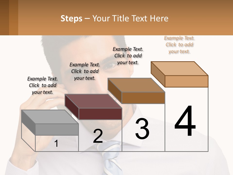 A Smiling Man Talking On A Cell Phone PowerPoint Template