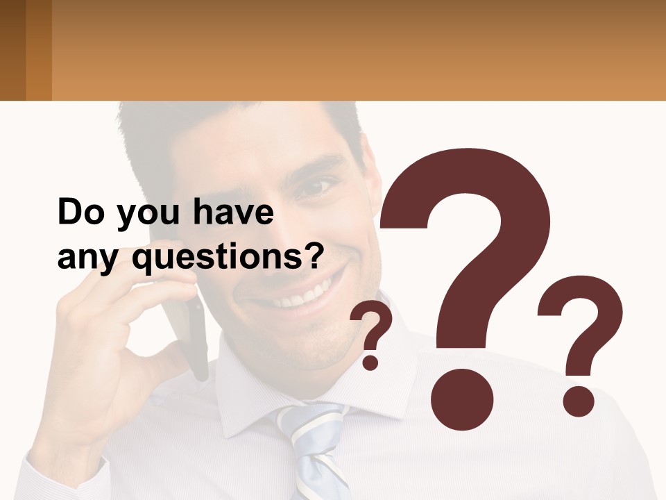 A Smiling Man Talking On A Cell Phone PowerPoint Template