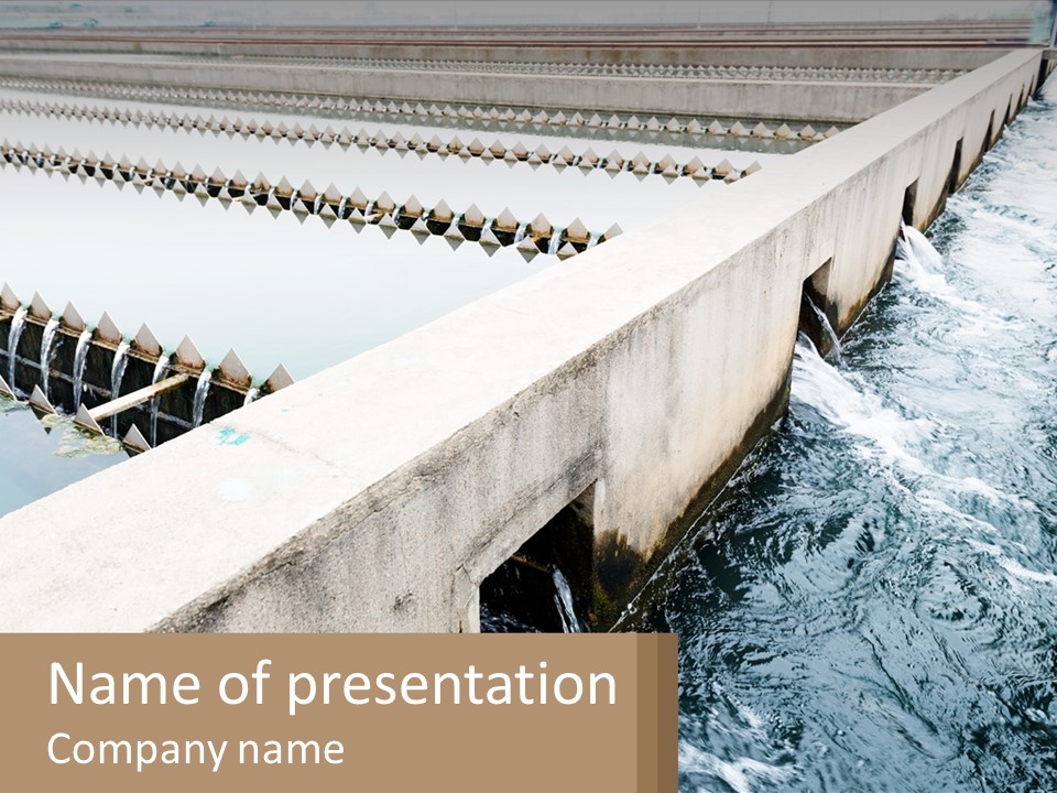 A Power Plant With Water Coming Out Of It PowerPoint Template