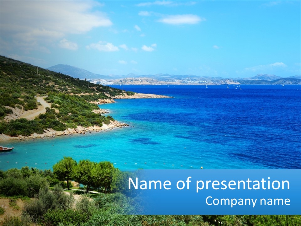 A Large Body Of Water Surrounded By Trees PowerPoint Template