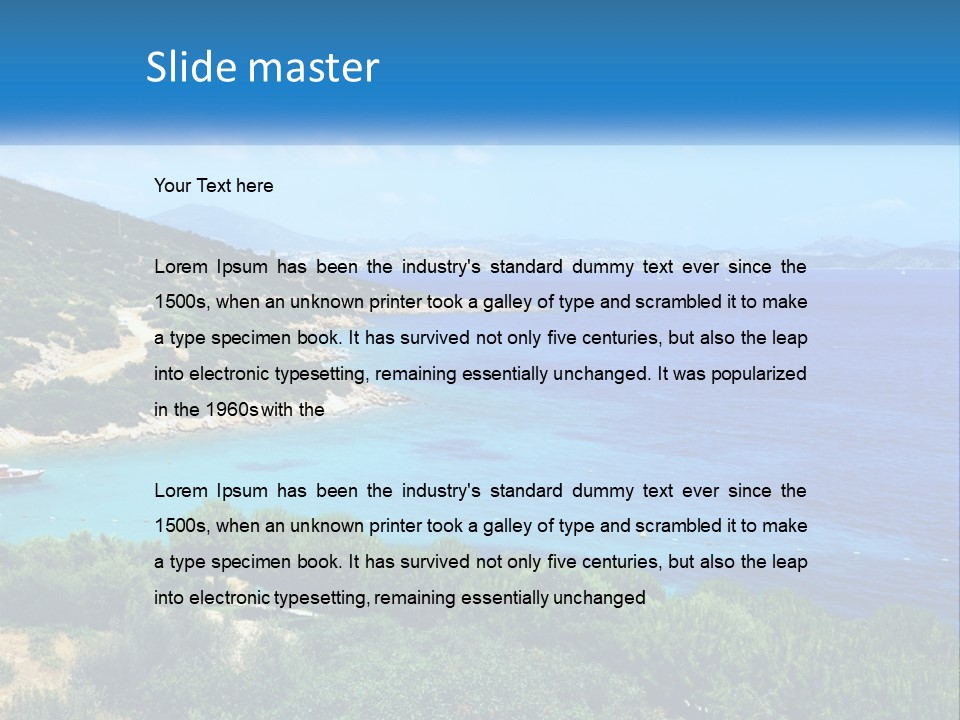 A Large Body Of Water Surrounded By Trees PowerPoint Template