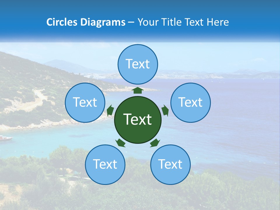 A Large Body Of Water Surrounded By Trees PowerPoint Template