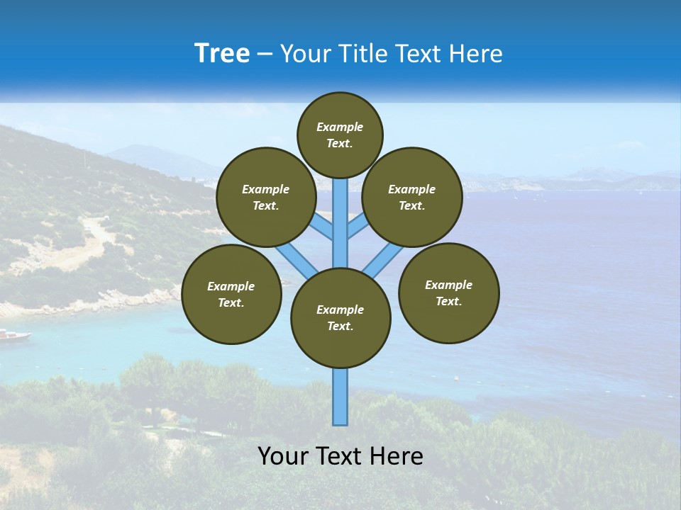 A Large Body Of Water Surrounded By Trees PowerPoint Template