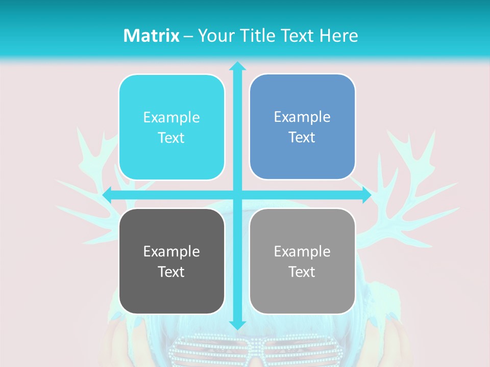 A Woman With Blue Hair And Sunglasses Is Holding Her Head PowerPoint Template