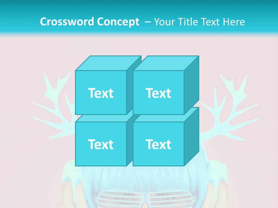 A Woman With Blue Hair And Sunglasses Is Holding Her Head PowerPoint Template