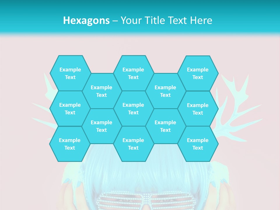 A Woman With Blue Hair And Sunglasses Is Holding Her Head PowerPoint Template