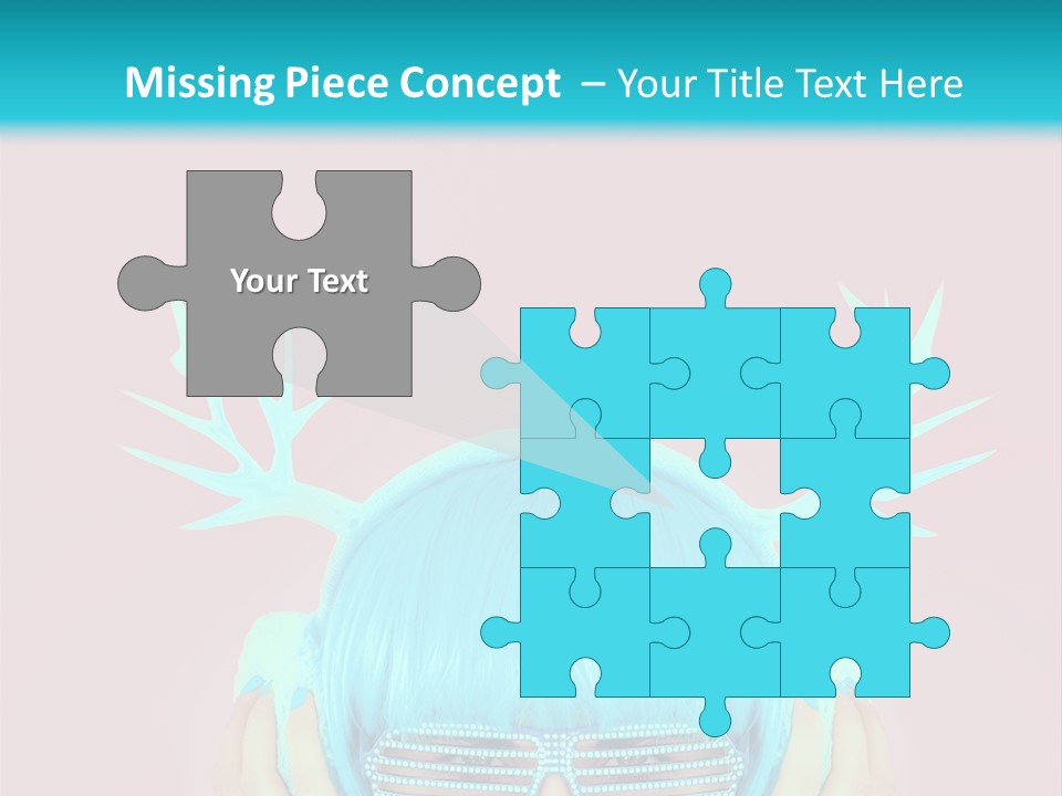 A Woman With Blue Hair And Sunglasses Is Holding Her Head PowerPoint Template