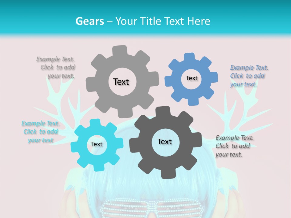 A Woman With Blue Hair And Sunglasses Is Holding Her Head PowerPoint Template