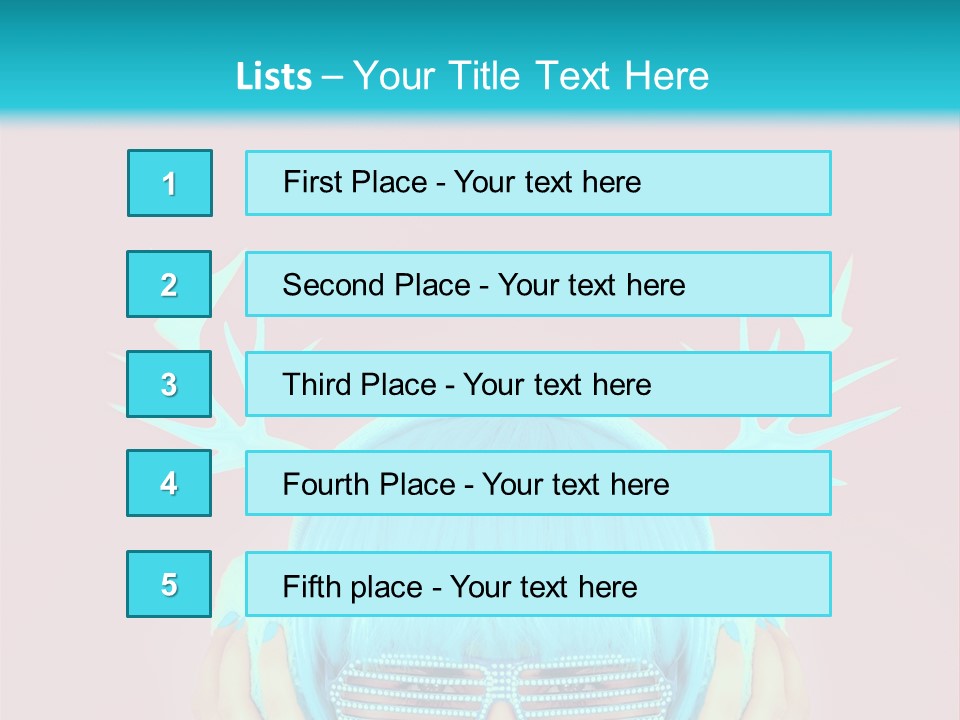 A Woman With Blue Hair And Sunglasses Is Holding Her Head PowerPoint Template