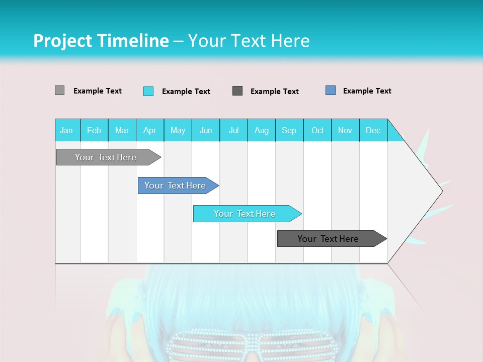 A Woman With Blue Hair And Sunglasses Is Holding Her Head PowerPoint Template