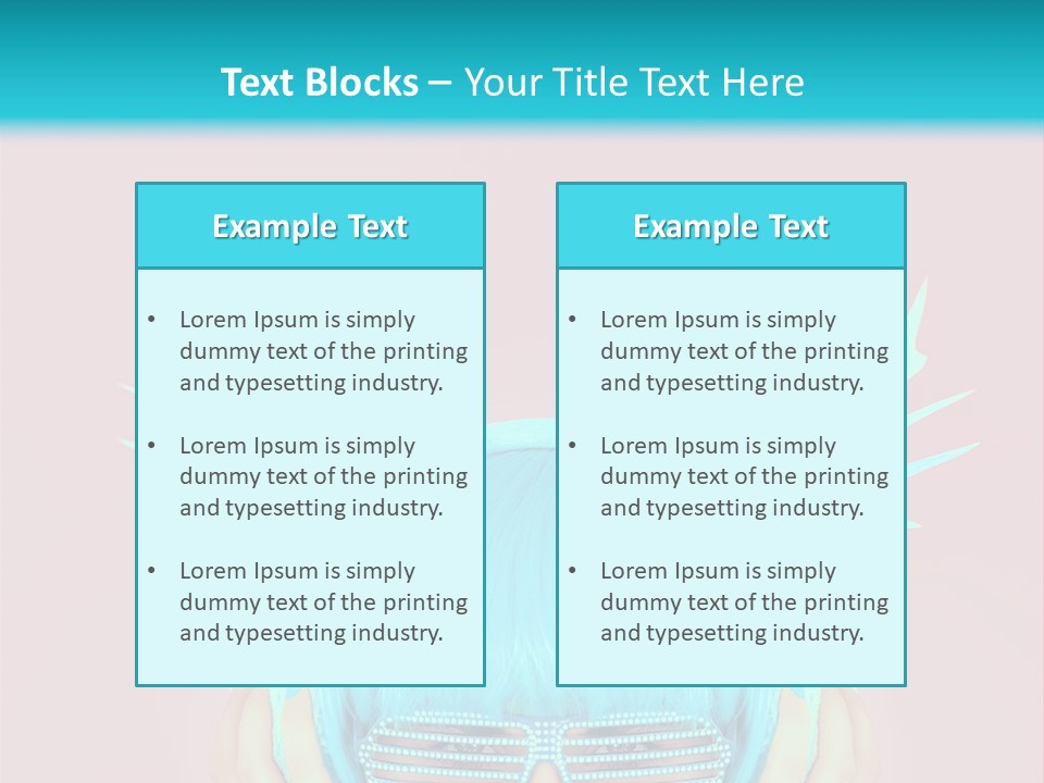 A Woman With Blue Hair And Sunglasses Is Holding Her Head PowerPoint Template