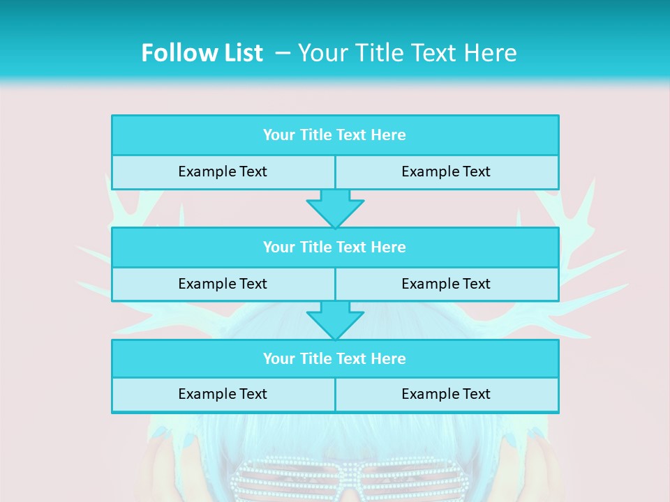 A Woman With Blue Hair And Sunglasses Is Holding Her Head PowerPoint Template