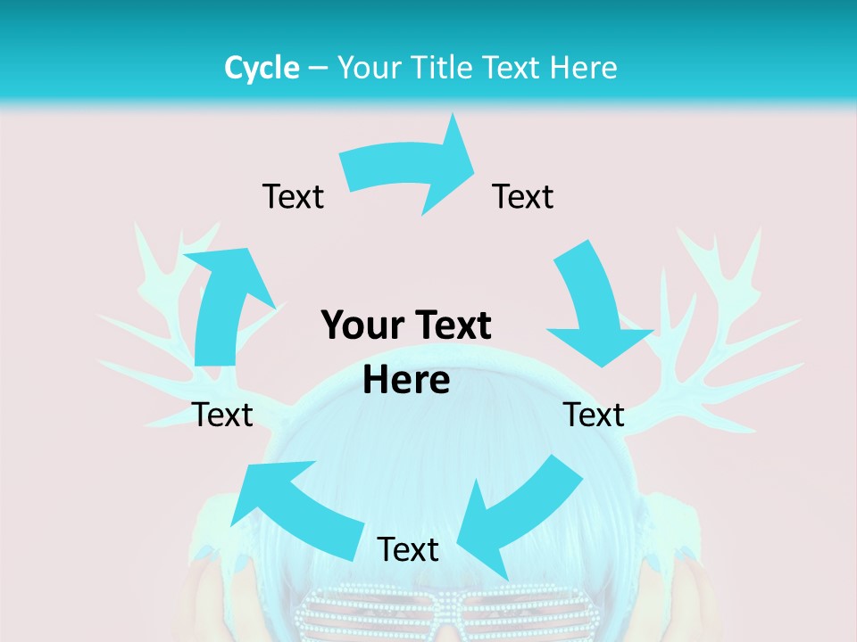 A Woman With Blue Hair And Sunglasses Is Holding Her Head PowerPoint Template